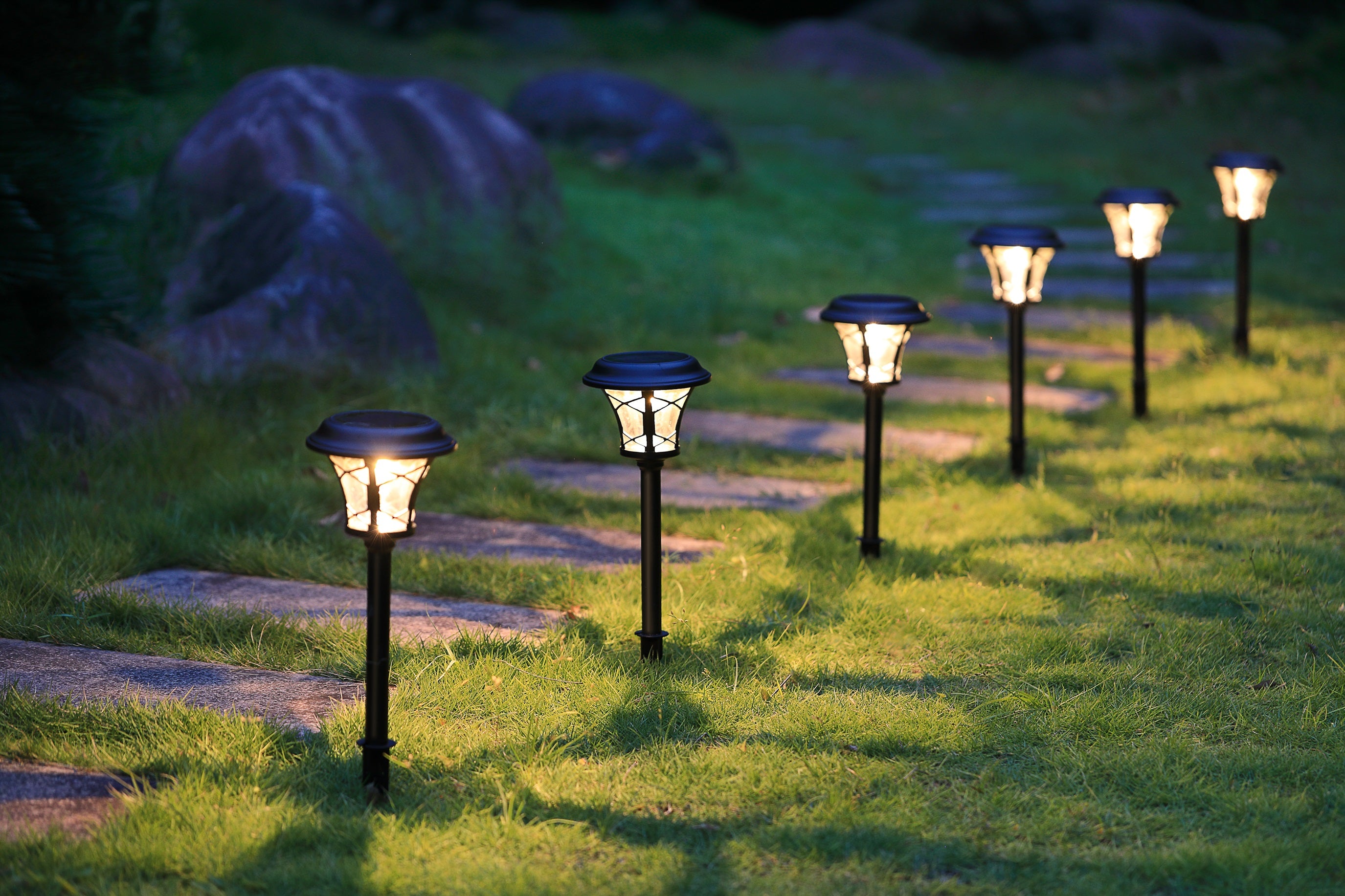 6-Pack Solar Post Lights
