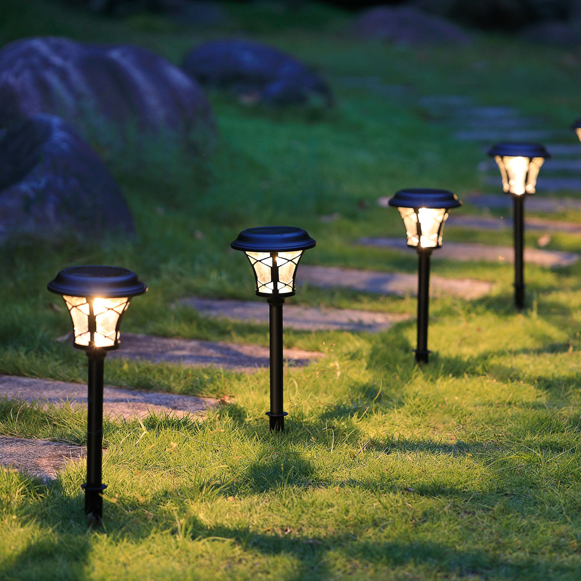 6-Pack Solar Post Lights