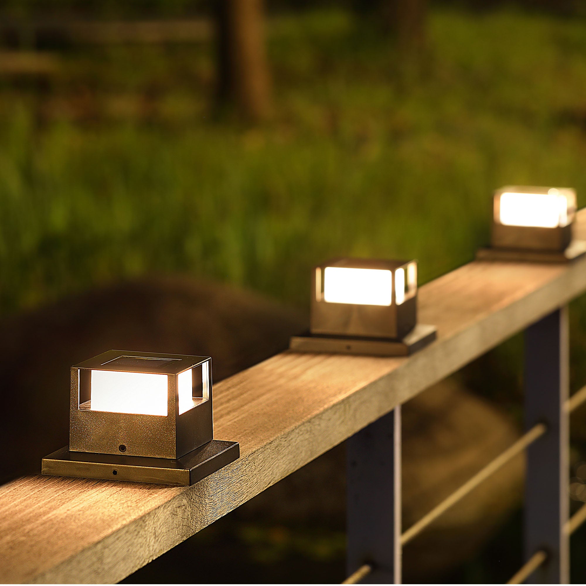 pathscapes 6-Pack Solar Post Cap Lights with Base