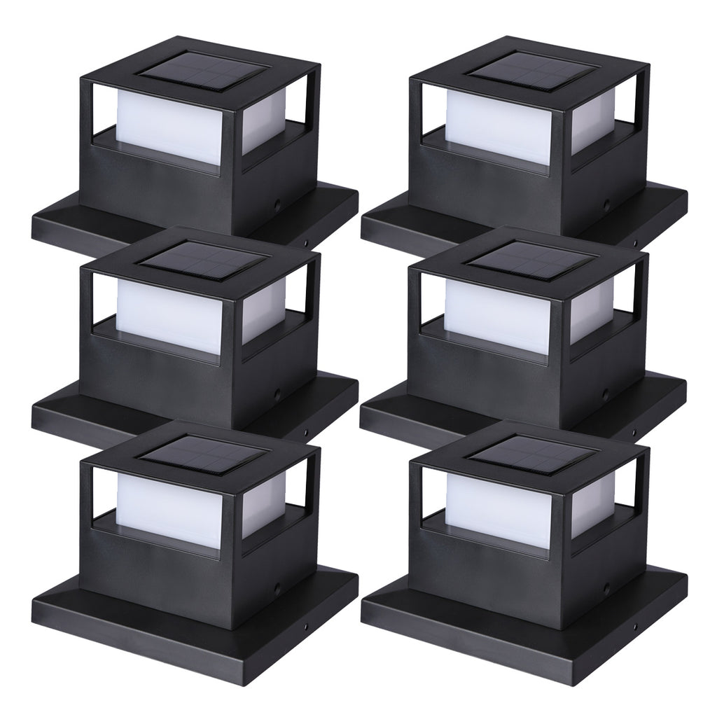 pathscapes 6-Pack Solar Post Cap Lights with Base