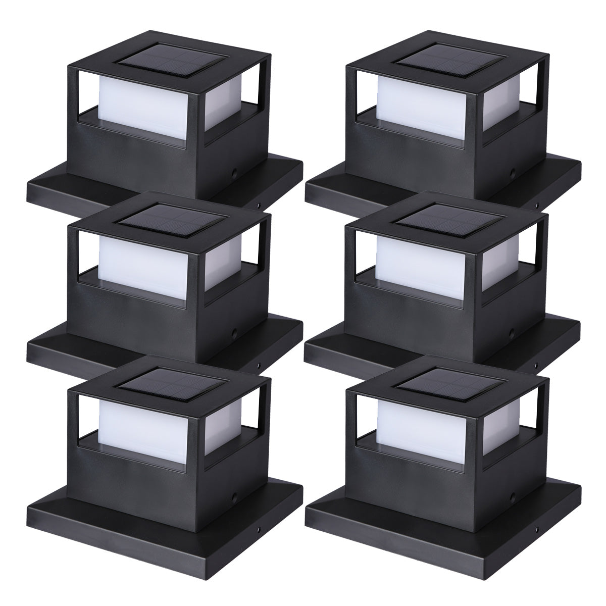 pathscapes 6-Pack Solar Post Cap Lights with Base